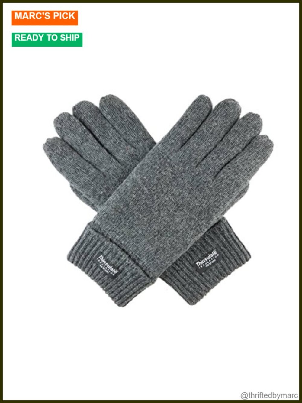 Men's 100% Pure Wool Knitted Gloves with Fleece Lining Touchscreen